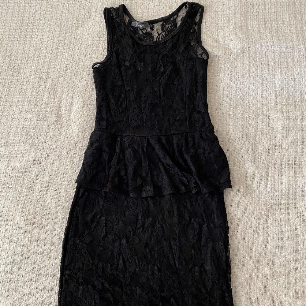 Women's Round Neck Short Sleeve Lace Dress Ladies Sleeveless Sexy Party Dress